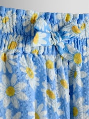 JoJo Maman Bébé Blue Gingham Strawberry Square Neck Top & Trouser Set - Image 6 of 7