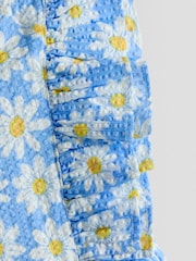 JoJo Maman Bébé Blue Gingham Strawberry Square Neck Top & Trouser Set - Image 7 of 7