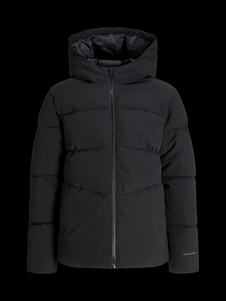 JACK & JONES JUNIOR Hooded Puffer Black Jacket - Image 6 of 6