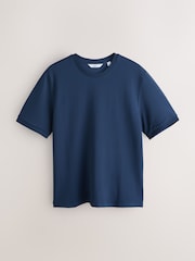 Navy Blue Textured T-Shirt - Image 1 of 3