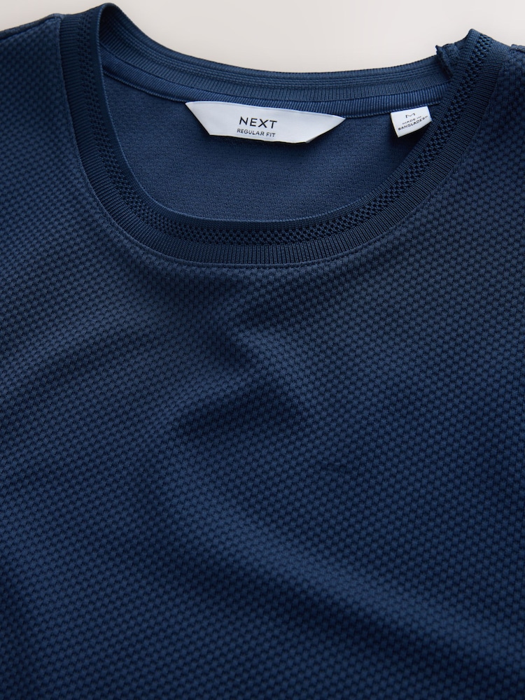 Navy Blue Textured T-Shirt - Image 2 of 3