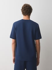 Navy Blue Textured T-Shirt - Image 4 of 7