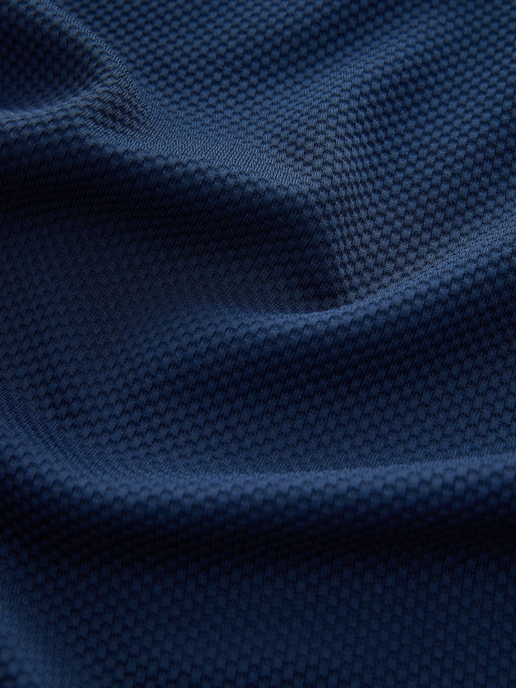 Navy Blue Textured T-Shirt - Image 7 of 7