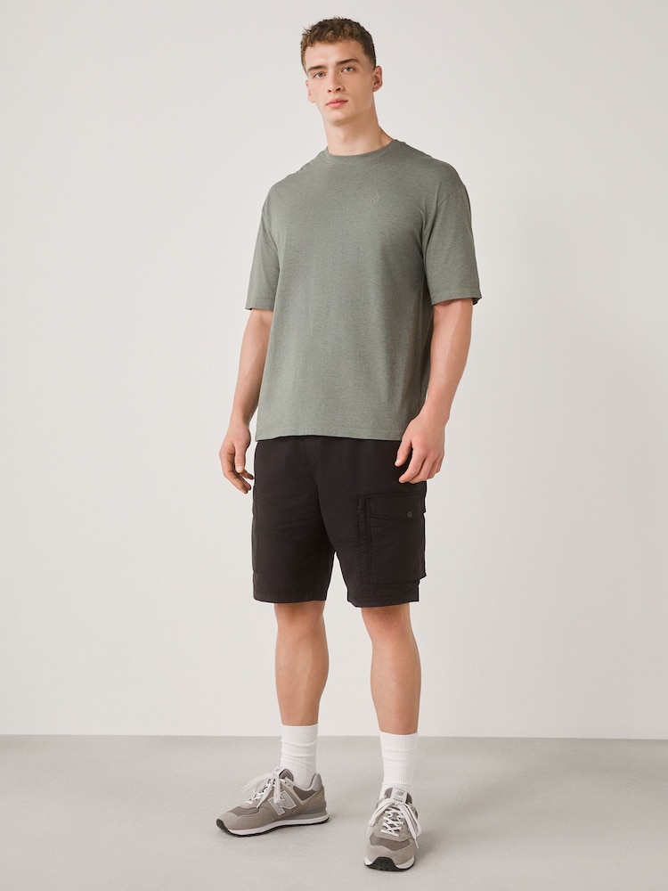 Green Marl Relaxed Fit Lightweight Garment Dyed T-Shirt - Image 2 of 7