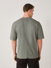 Green Marl Relaxed Fit Lightweight Garment Dyed T-Shirt - Image 3 of 7