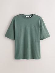 Green Marl Relaxed Fit Lightweight Garment Dyed T-Shirt - Image 5 of 7
