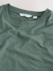 Green Marl Relaxed Fit Lightweight Garment Dyed T-Shirt - Image 6 of 7
