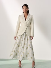 Neutral Floral Tabitha Simmons X Next Layered Maxi Skirt - Image 4 of 12