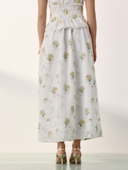 Neutral Floral Tabitha Simmons X Next Layered Maxi Skirt - Image 7 of 12