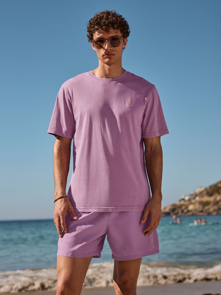 Pink Regular Fit Lightweight Garment Dyed T-Shirt - Image 2 of 7