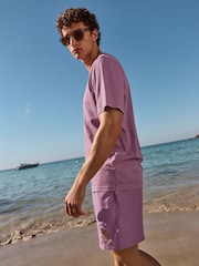 Pink Regular Fit Lightweight Garment Dyed T-Shirt - Image 4 of 7