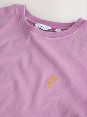 Pink Regular Fit Lightweight Garment Dyed T-Shirt - Image 7 of 7