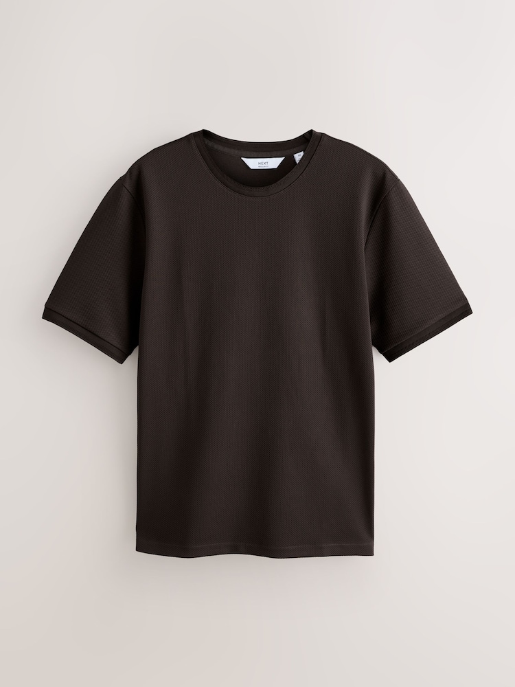 Brown Textured T-Shirt - Image 1 of 3