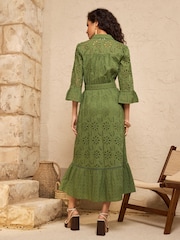 Love & Roses Broderie Belt Shirt Midi Dress - Bild 4 von 4