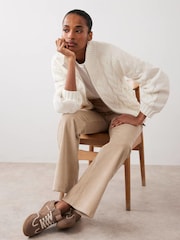 Mint Velvet White Cable Knit Jacket - Image 2 of 8