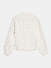 Mint Velvet White Cable Knit Jacket - Image 8 of 8