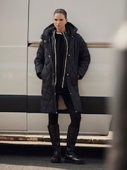 Mint Velvet Black Double Layer Quilted Coat - Image 1 of 8