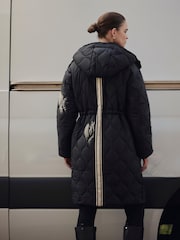 Mint Velvet Black Double Layer Quilted Coat - Image 3 of 8