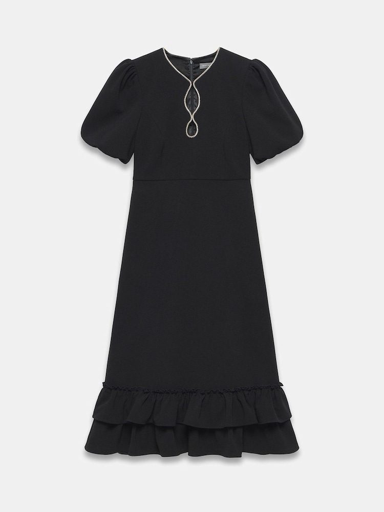 Buy Mint Velvet Black Diamante Trim Midi Dress from Next USA