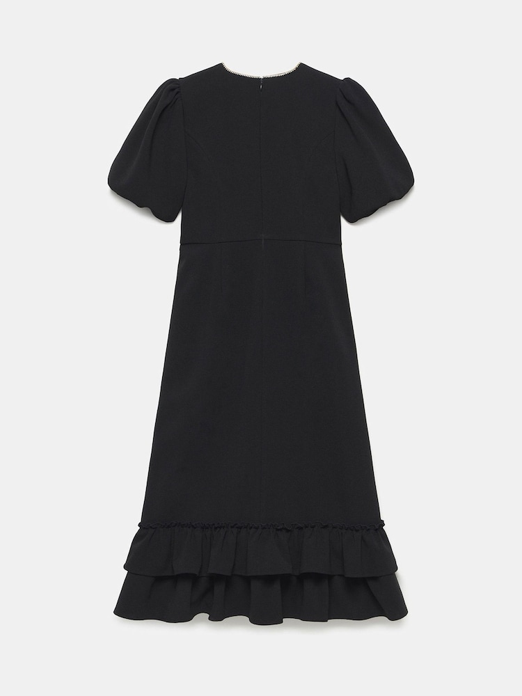 Mint Velvet Black Diamante Trim Midi Dress - Image 8 of 8