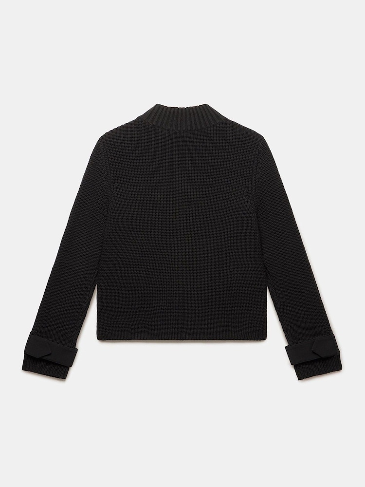 Mint Velvet Black Cotton Blend Ribbed Jacket - Image 7 of 7