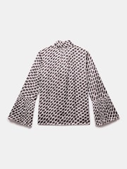 Mint Velvet Black Lip Print Bow Blouse - Image 8 of 8