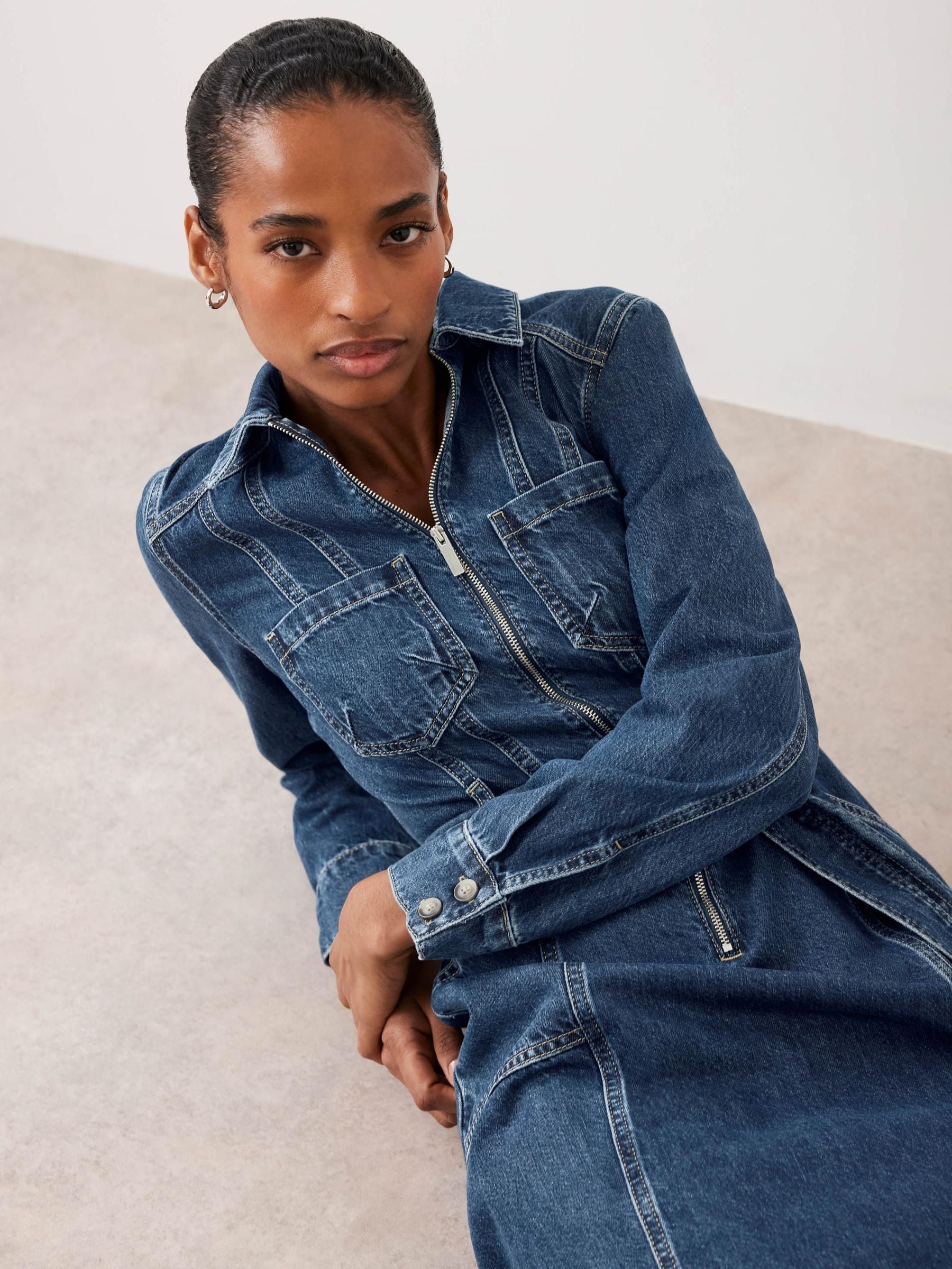 Buy Mint Velvet Blue Indigo Denim Midi Shirt Dress from Next Turkey