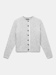 Mint Velvet Grey Cable Knit Wool Blend Cardigan - Image 6 of 8