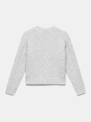 Mint Velvet Grey Cable Knit Wool Blend Cardigan - Image 7 of 8