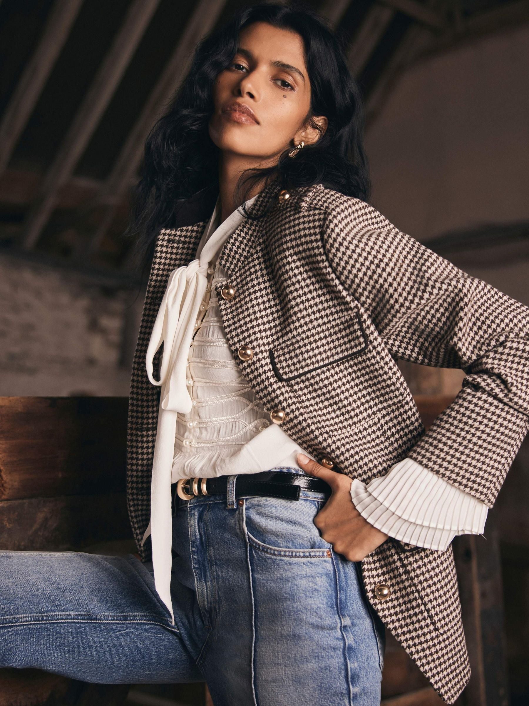 Buy Mint Velvet Brown Checked Military Jacket from Next USA