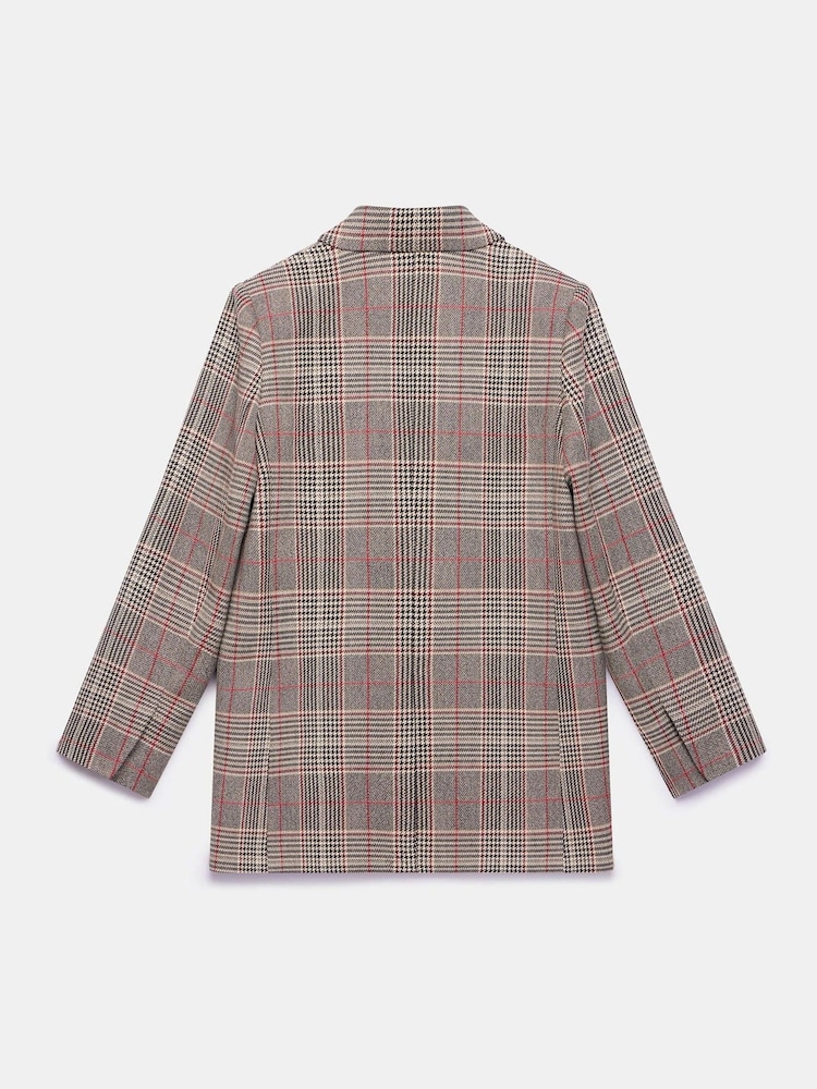 Mint Velvet Natural Checked Double Breasted Blazer - Image 8 of 8 Mint Velvet Natural Checked Double Breasted Blazer - Image 8 of 8