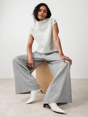 Mint Velvet Grey Sleeveless Wool Blend Top - Image 1 of 8