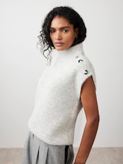 Mint Velvet Grey Sleeveless Wool Blend Top - Image 2 of 8