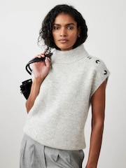 Mint Velvet Grey Sleeveless Wool Blend Top - Image 3 of 8