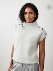 Mint Velvet Grey Sleeveless Wool Blend Top - Image 6 of 8