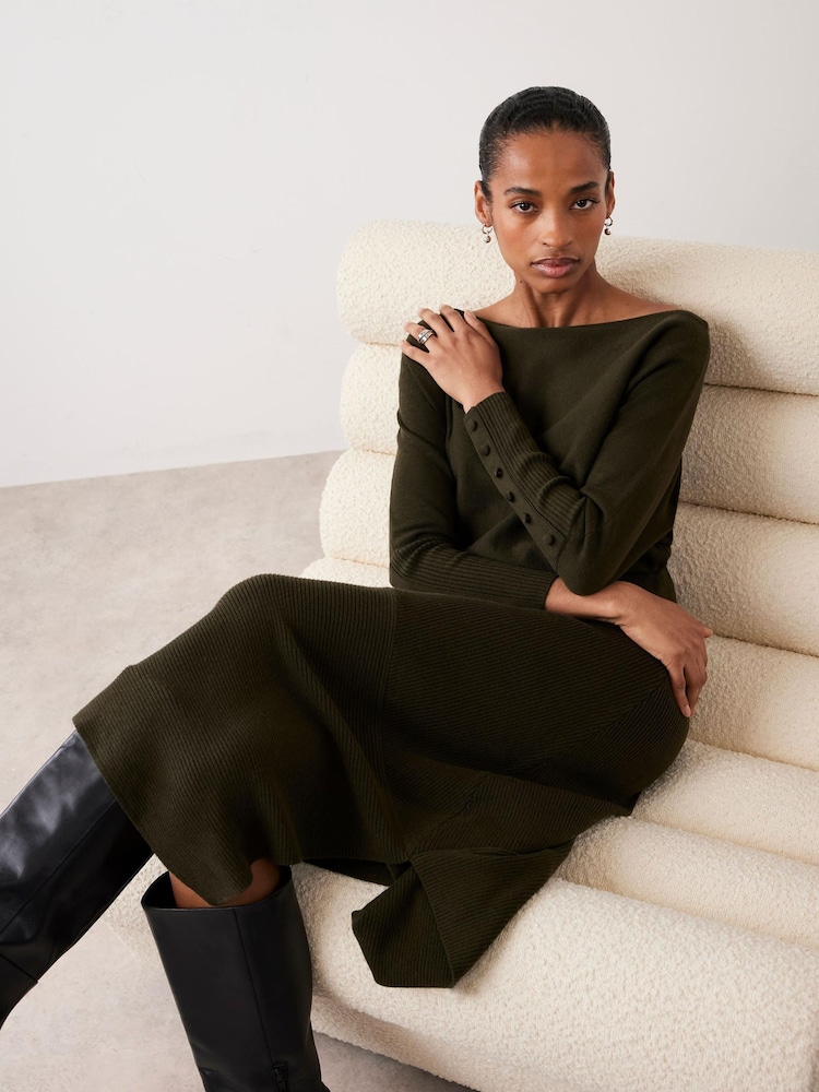 Mint Velvet Batwing Asymmetric Midi Dress - Bild 2 von 8