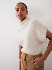 Mint Velvet Natural Wool Blend Sleeveless Knit Top - Image 1 of 8