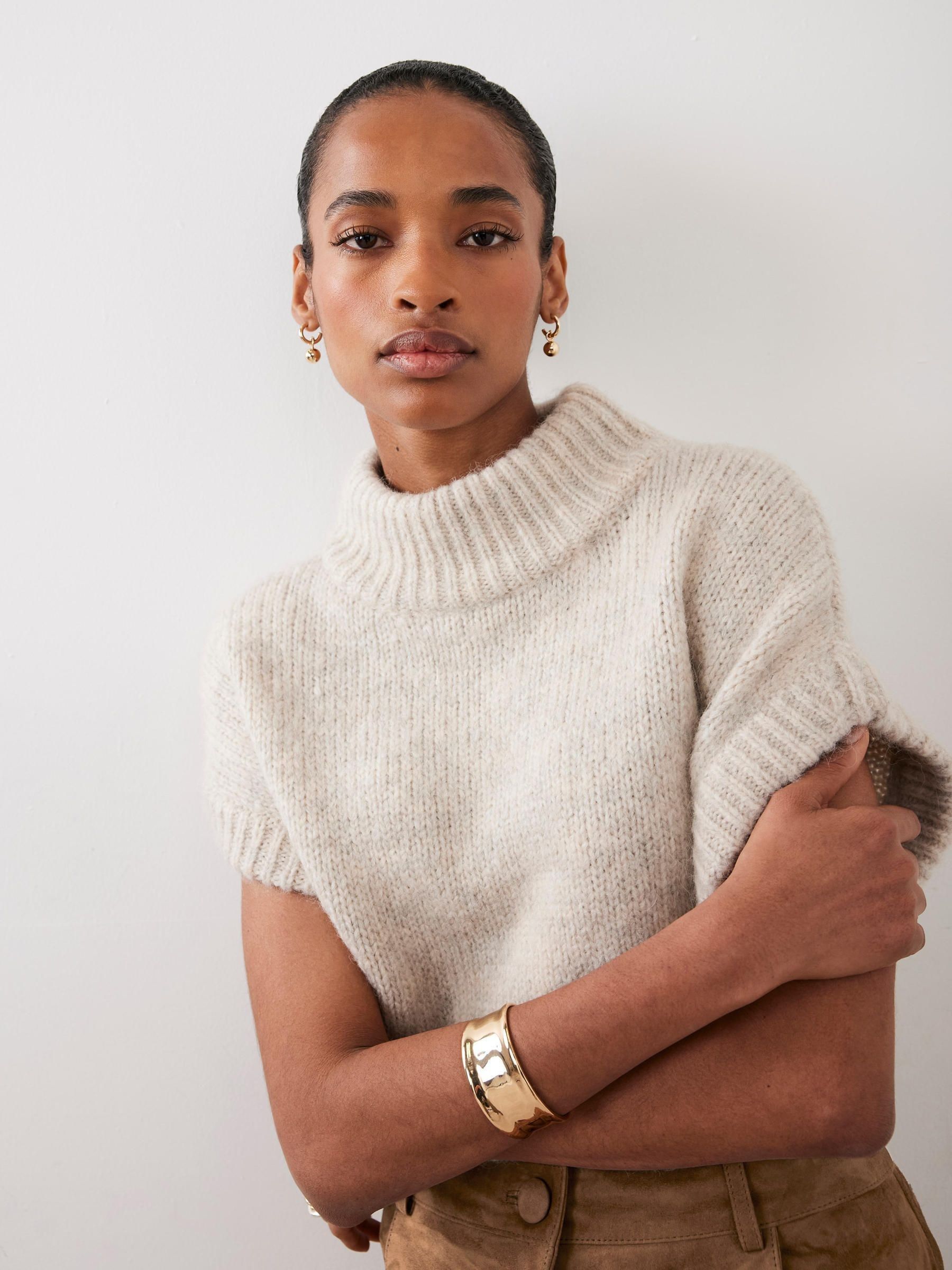 Buy Mint Velvet Natural Wool Blend Knitted Top from Next USA