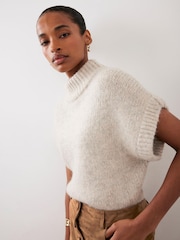 Mint Velvet Natural Wool Blend Sleeveless Knit Top - Image 6 of 8