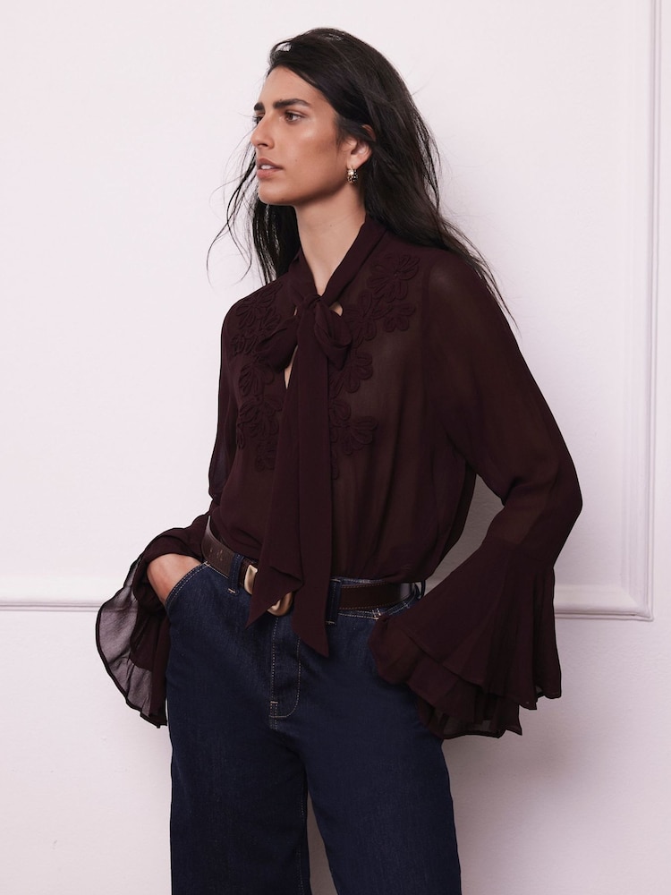 Mint Velvet Red Floral Detail Blouse - Image 1 of 8