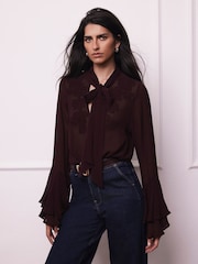 Mint Velvet Red Floral Detail Blouse - Image 4 of 8