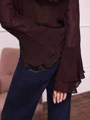 Mint Velvet Red Floral Detail Blouse - Image 5 of 8