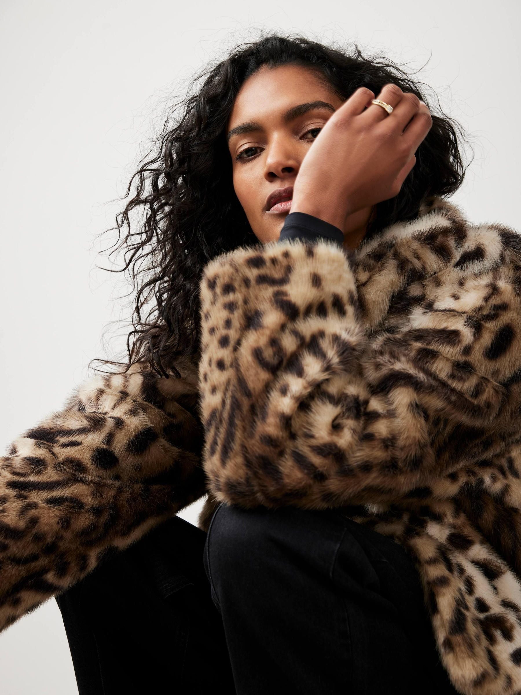 Buy Mint Velvet Natural Leopard Print Faux Fur Jacket from Next