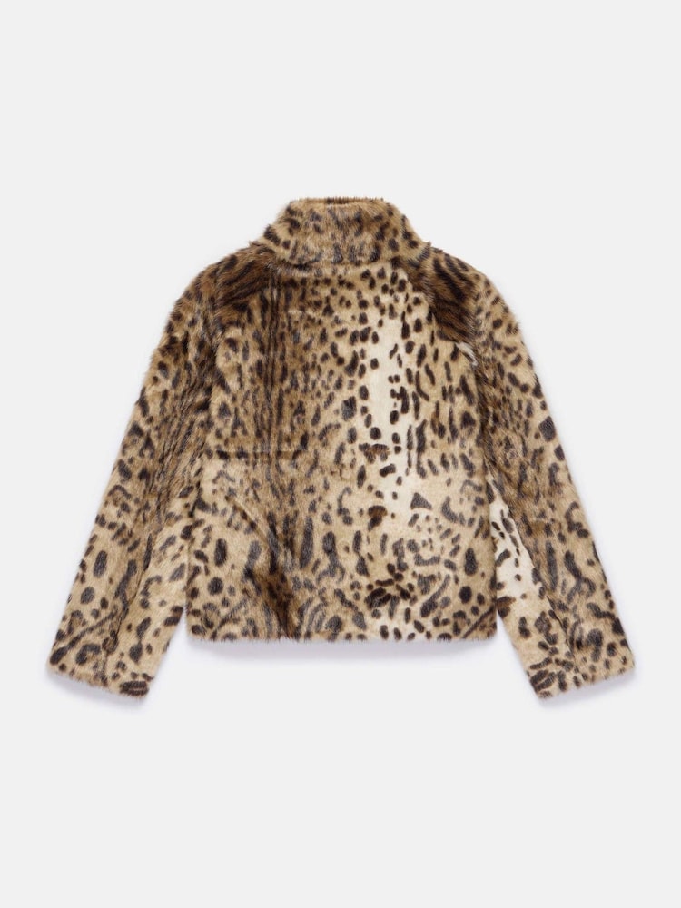Mint Velvet Natural Leopard Print Faux Fur Jacket - Image 8 of 8 Mint Velvet Natural Leopard Print Faux Fur Jacket - Image 8 of 8