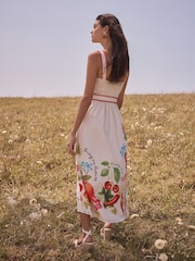 Love & Roses Blanket Stitched Belted Linen Sundress - Bild 5 von 6