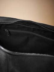 Black Signature Oily Leather Holdall Bag - Image 6 of 6
