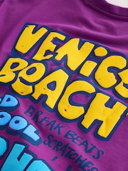Purple Venice Beach Boxy Graphic Print Heavy Weight T-Shirt - Image 10 of 10
