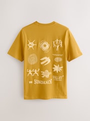 Yellow Sundance Valley Regular Fit Graphic Print Heavy Weight T-Shirt - Image 1 of 5