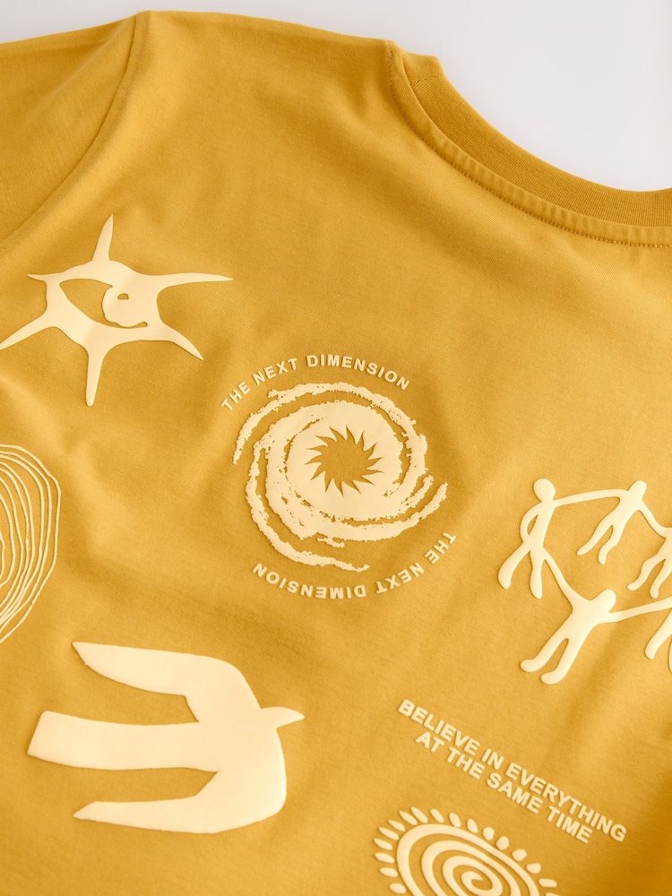 Yellow Sundance Valley Regular Fit Graphic Print Heavy Weight T-Shirt - Image 5 of 5