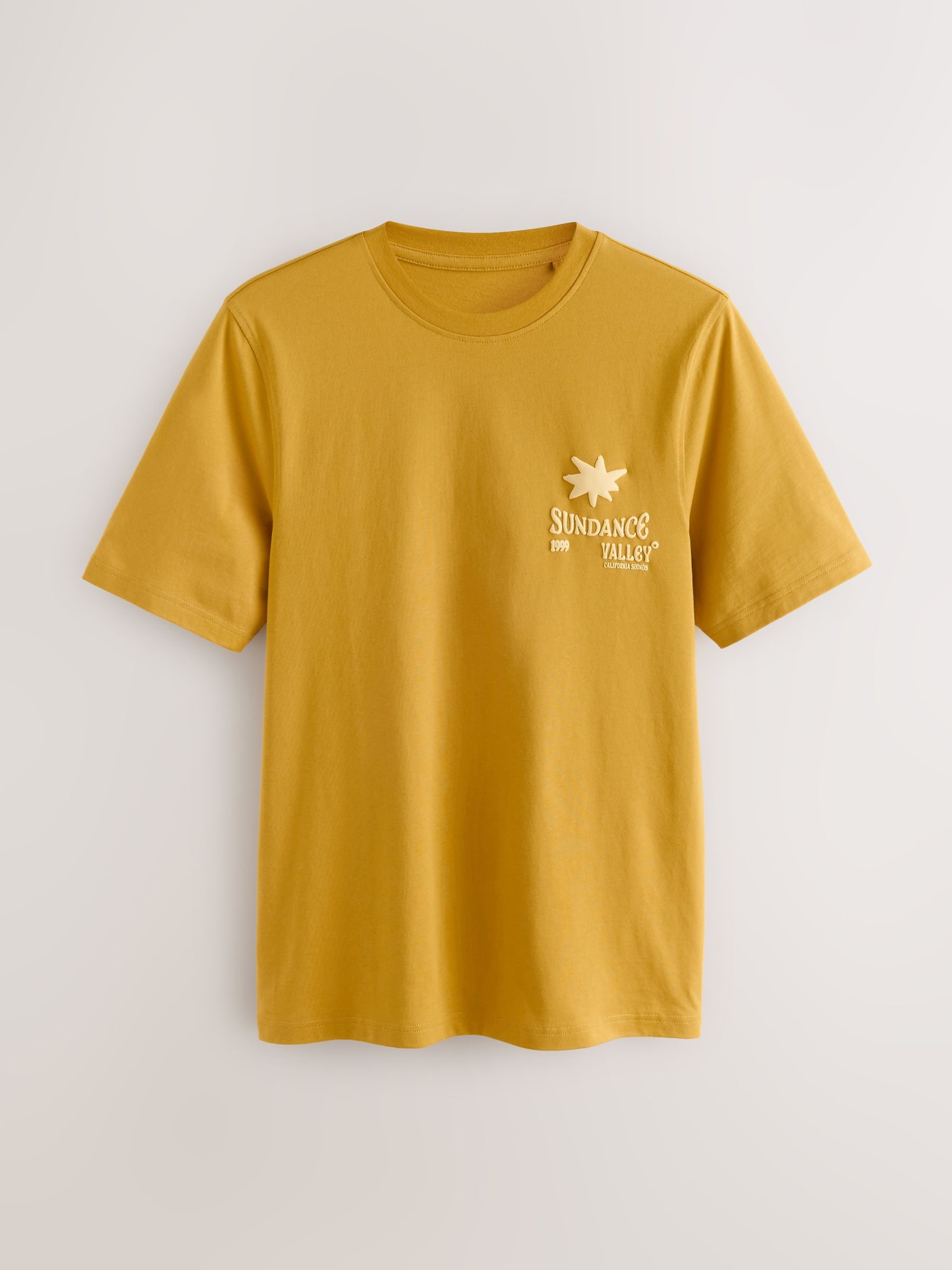 Buy Yellow Sundance Valley Regular Fit Graphic Print Heavy Weight